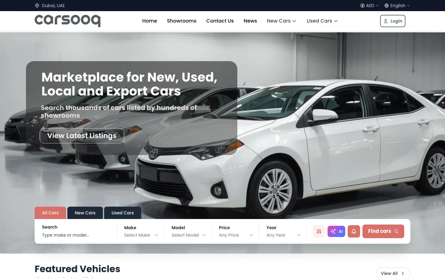 Screenshot of the Carsooq website